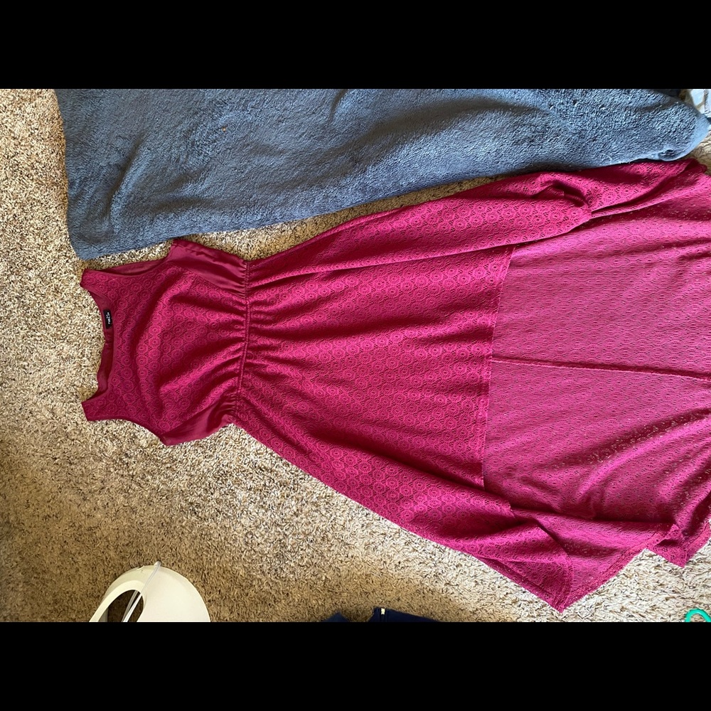 Burgundy high to low dress